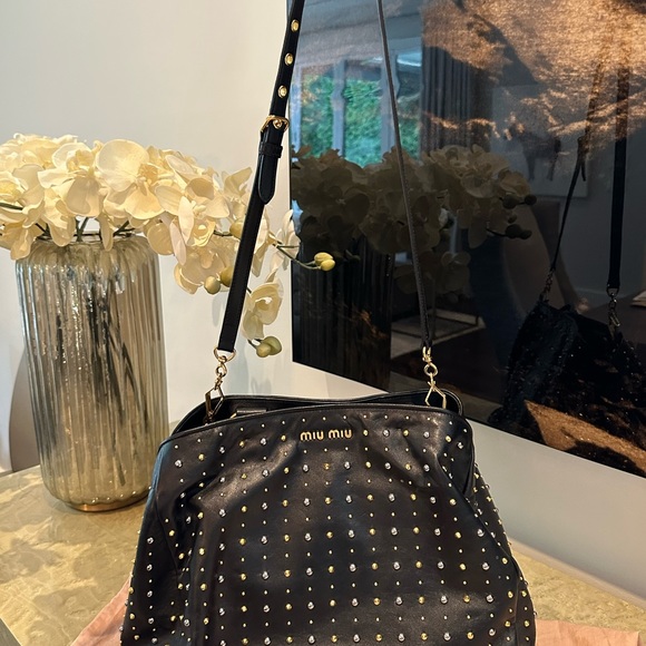 Miu Miu gold and silver studded shoulder bag - Picture 4 of 9